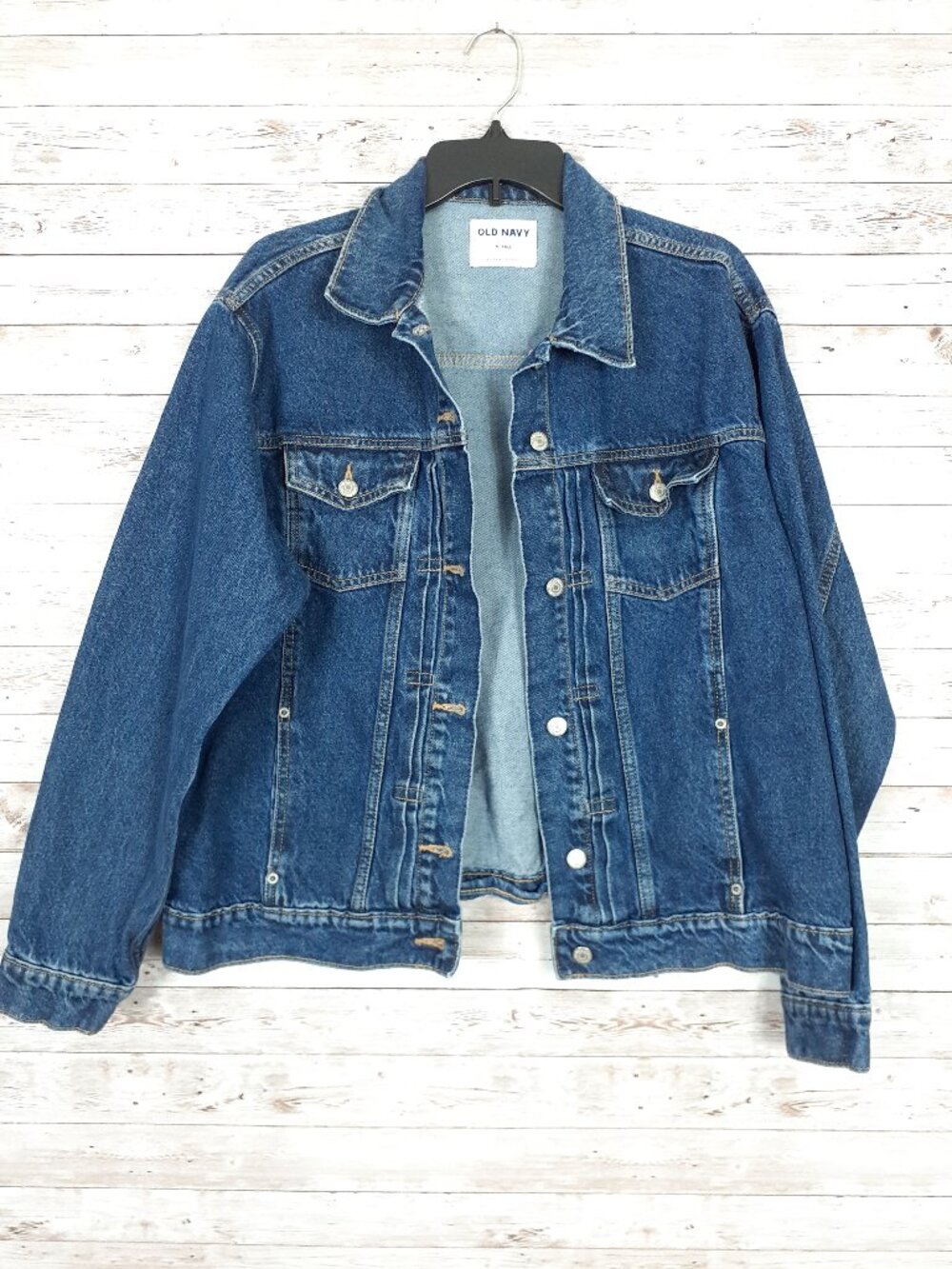 Old Navy Denim Jean Jacket XL Tall Button Front Blue 852A